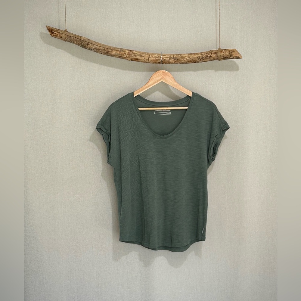 Eddie Bauer - Women's Short Sleeve Scoop Neck Tee Sage Green